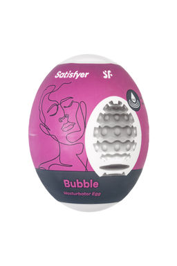 Мастурбатор нереалистичный Satisfyer Egg Single (Bubble), TPE, фиолетовый  фото 2
