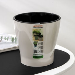 Цена за 2 шт. Кашпо для цветов со вставкой «Лея», 2.2 л, бежевое