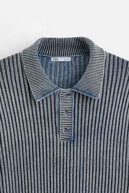 WASHED KNIT POLO SHIRT - Zara фото 9