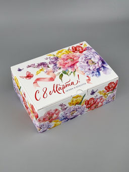 Подарочная коробка, упаковка, С 8 марта! Любви и красоты, 26?19?10 см