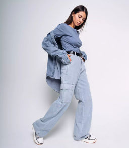 Джинсы #КТ7501, голубой