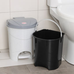 Контейнер для мусора, 11 л, с педалью, мраморный