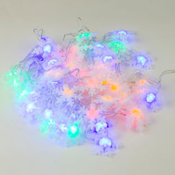 ULD-S0700-050/DTA MULTI IP20 SNOWFLAKES-3 Гирлянда светодиодная с контроллером Снежинки-3, 50 светодиодов, 7 м, разноцветная, IP20,провод прозрачный