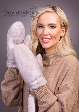 Варежки норка колотый лед