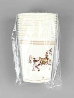 Цена за 10 шт. Стакан одноразовый бумажный Лошадь, карусель, белый (250 мл) - Страна карнавалия фото 4