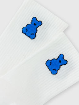 Цена за 5 пар! Носки унисекс белые с рисунком в виде медвежонка белый 559U-2831 - Mark formelle фото 3