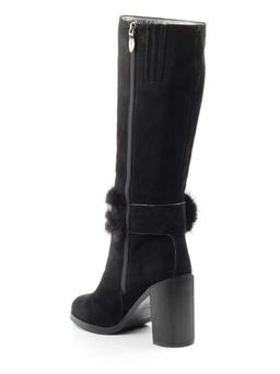 02-1686-1461MB-1 BLACK Сапоги женские (натуральная замша, натуральный мех (еврозима)) - Фабричный китай фото 7