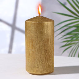 Свеча-цилиндр «Винтаж», 5×10 см, золотая
