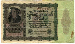 Банкнота 50000 марок 1922 года Германия