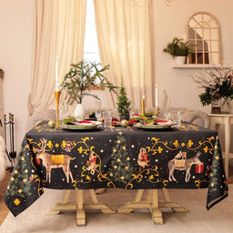 Скатерть новогодняя «Этель» Fairy tale, 150×110 см +/-3 см с ВГМО, 100% хлопок, саржа 190 г/м²