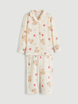 G?mlek Yaka K?z ?ocuk Pijama Tak?m?