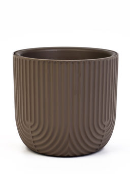 Кашпо для цветов «Рамона», 7.8 л, d=28 см, h=25.5 см, со вставкой, пластиковое, серое