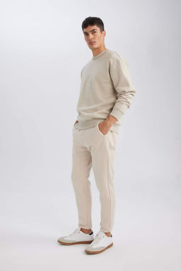 Фланелевые толстые спортивные штаны стандартной посадки с карманами и эластичными штанинами - Defacto фото 3