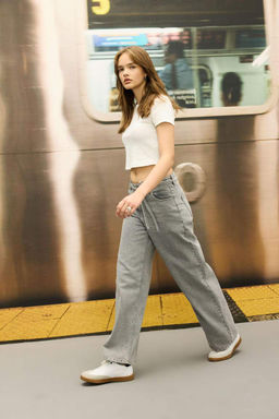 Длинные джинсовые брюки с широкими штанинами и высокой талией - Defacto фото 10