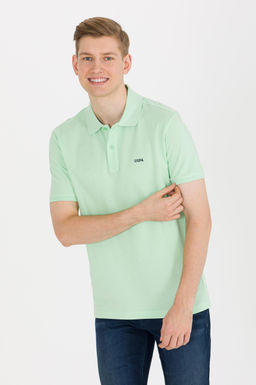 U. S. Polo Assn Мужская мятно-зеленая базовая футболка с воротником-поло