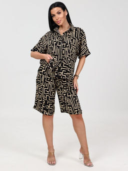 577 ЖЕНСКИЙ КОСТЮМ (шорты) (Черный с бежевым) - А-дина фото 3