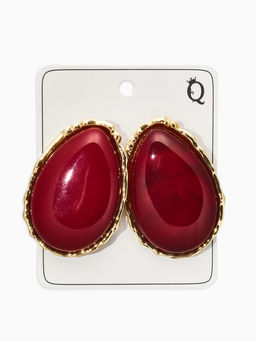 Серьги «Винтаж», капля, бордовые в золоте