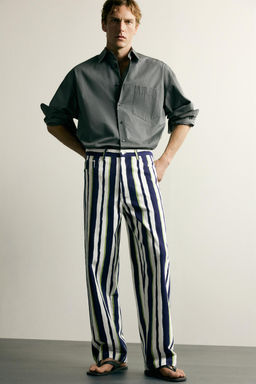 PANTAL?N STRAIGHT FIT RAYAS / Marino - Zara фото 6