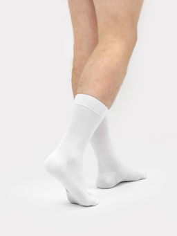 Цена за 5 пар! Носки высокие мужские белого цвета белый 010K-2330