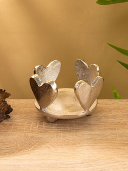 Подсвечник со стеклом Сердце, 10?10?10 см, алюминий