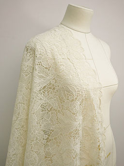 Кружевное полотно Ажурный сад (фестон с 2х ст.) цв.кремовый, ш.1.3м, хл-80%, нейлон-20% - Купава фото 8