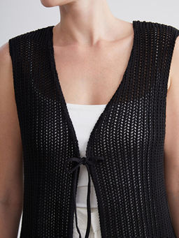 V Yaka Ajurlu Kad?n Triko Yelek