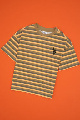 Erkek _ocuk Haki Bisiklet Yaka Ti__rt