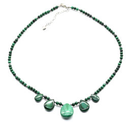 Колье с натуральным малахитом, 45см Радуга камня
