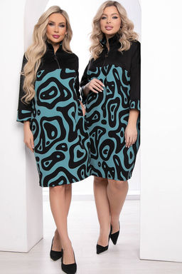 Платье Эксклюзив (бирюза/черное) П8328