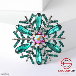 Брошь "Снежинки со стразами"