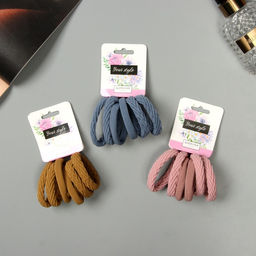 Цена за 5 шт. Резинка для волос QF «Спорт», набор 6 шт., ассорти узор, 4.5 см, МИКС