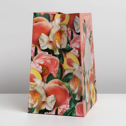 Пакет ламинированный с пластиковым окном Персики, 30,5 25 17,5 см - Дарите счастье фото 3