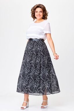 Блуза Swallow 803.2 черный+серебряный узор фото 184