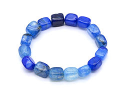 Браслет из агата тонированного прямоугольник 9*12мм цв.синий