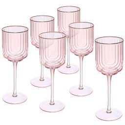 Бокал для вина 330мл "Enjoy Life" в наборе 6шт, цвет розовый