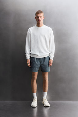 SUDADERA CREWNECK WAFFLE TRAINING / Blanco