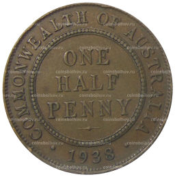 1/2 пенни 1938 года Австралия