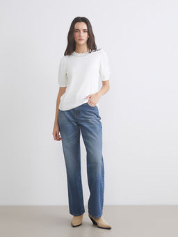 Bisiklet Yaka Ta?l? Kad?n Triko Kazak