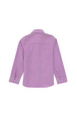Сиреневая рубашка с длинным рукавом для девочки Неожиданная скидка в корзине
