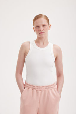 Топ халтер в рубчик "Белый" женский