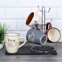 Кружки 4 штуки на металлическом стенде 350 мл / 2250-6 / - Галеонтрейд фото 2