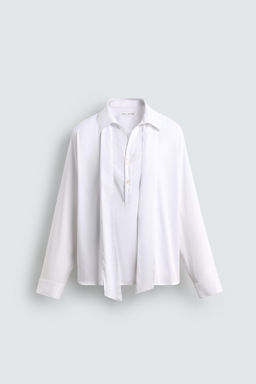 FLOWING SHIRT WITH BOW - Zara фото 8