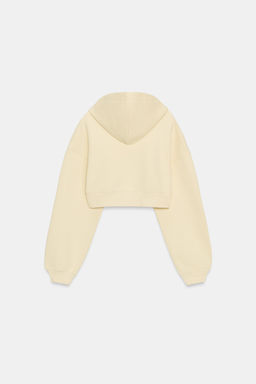 SUDADERA CROPPED CAPUCHA / Amarillo pastel - Zara фото 5