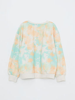 Bisiklet Yaka Batik Desenli Uzun Kollu K?z ?ocuk Sweatshirt - Waikiki фото 2