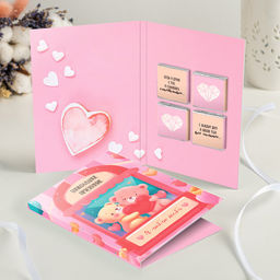 Открытка 4 шоколадки "Шоколадное признание (мишки)"