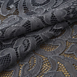 Кружевная эластичная ткань, 175 мм, 2.7±0.5 м, графитовая