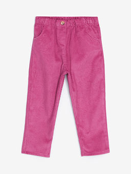 Beli Lastikli K?z Bebek Kadife Pantolon