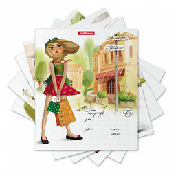 Цена за 10 шт. Тетрадь школьная ученическая ErichKrause Девочки-красавицы, 24 листа, линейка (в плёнке по 10 шт.)_MIX-PACK