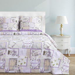 Постельное бельё Этель 1,5 сп Лаванда 143215 см, 150214 см, 7070 см - 2 шт., 100% хлопок, бязь 125 г/м