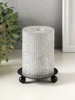 Металлический подсвечник плоский «Чашка на шариках», 9 см, чёрный